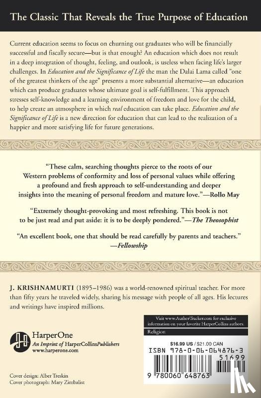 Krishnamurti, Jiddu - Education and the Significance of Life