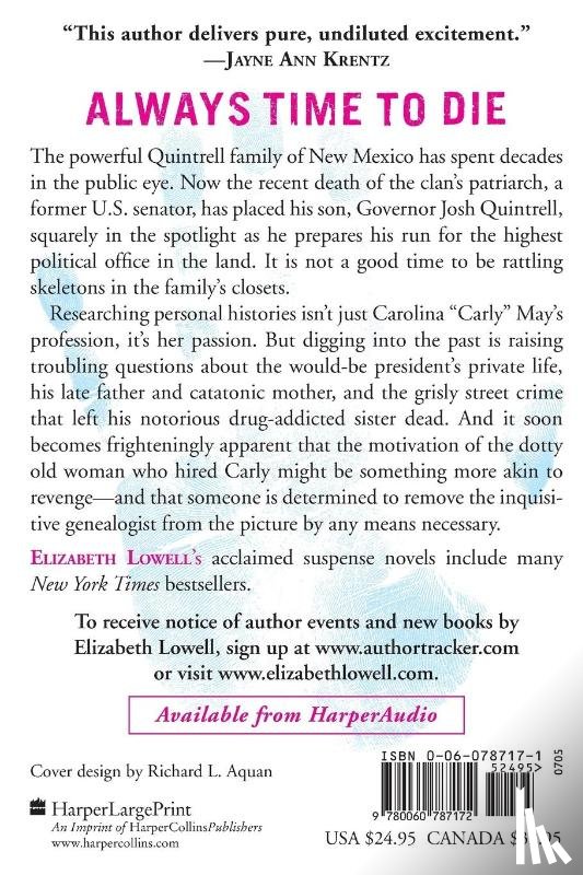 Lowell, Elizabeth - Always Time To Die Large Print