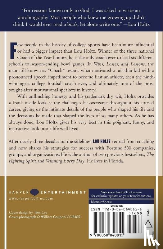 Holtz, Lou - Wins, Losses, and Lessons