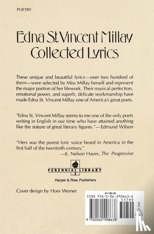 Millay, Edna St. Vincent - Collected Lyrics
