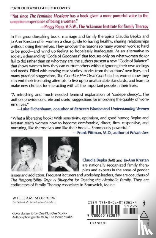 Bepko, C, Krestan, J - Too Good For Her Own Good