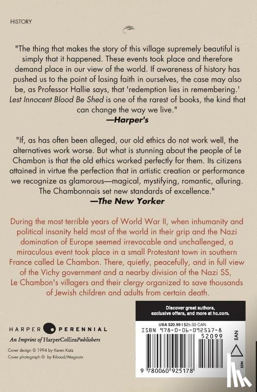 Hallie, Philip P. - Lest Innocent Blood Be Shed