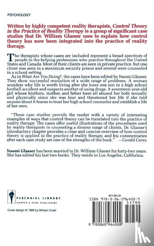 Glasser, William - Control Theory in the Practice of Reality Therapy