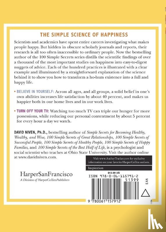 David Niven, PhD - 100 Simple Secrets of Happy People, The
