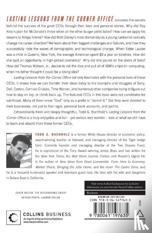 Buchholz, Todd G - Lasting Lessons from the Corner Office