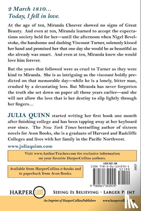 Quinn, Julia - Secret Diaries Of Miss Miranda Cheever Large Print