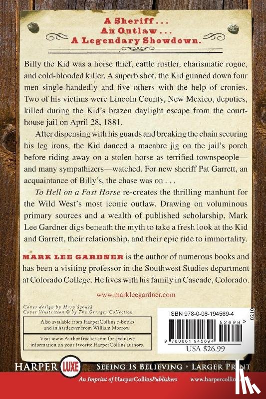 Gardner, Mark Lee - To Hell on a Fast Horse Large Print