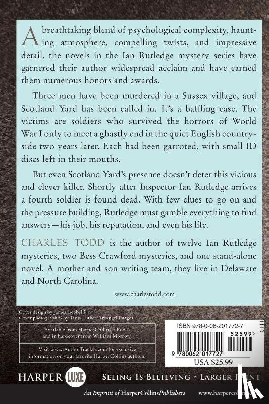 Todd, Charles - A Lonely Death Large Print