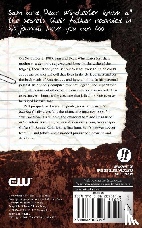 Irvine, Alex - Supernatural: John Winchester's Journal