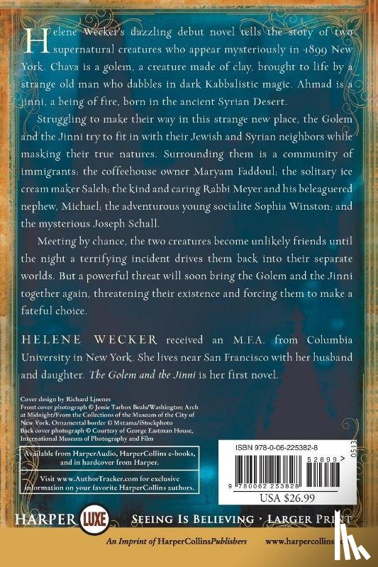 Wecker, Helene - The Golem and the Jinni (Large Print)