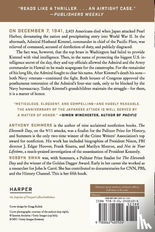 Summers, Anthony, Swan, Robbyn - A Matter of Honor