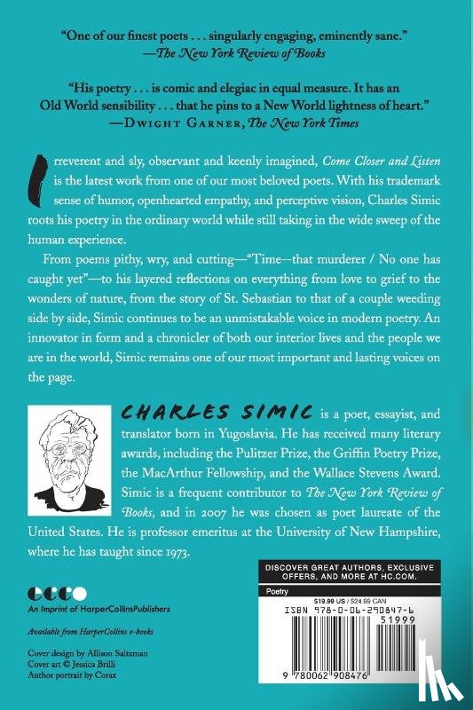 Simic, Charles - Come Closer and Listen