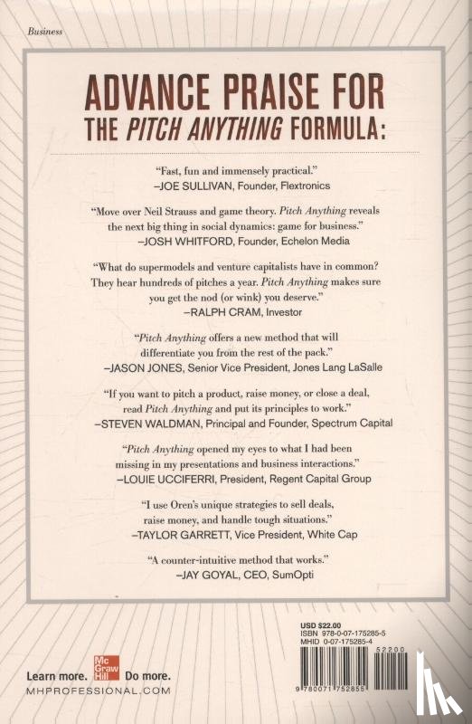 Klaff, Oren - Pitch Anything: An Innovative Method for Presenting, Persuading, and Winning the Deal