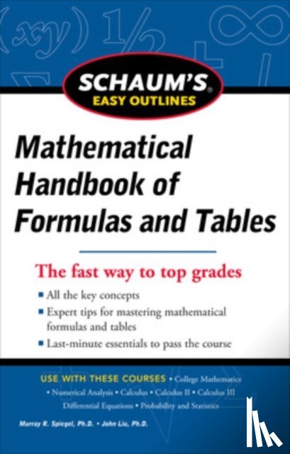 Lipschutz, Seymour, Spiegel, Murray - Schaum's Easy Outline of Mathematical Handbook of Formulas and Tables, Revised Edition