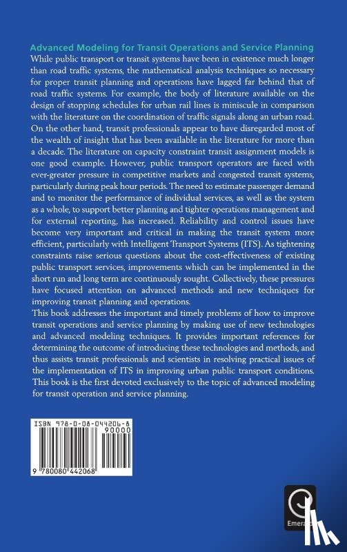 Lam, William H. K., Bell, Michael G. H. - Advanced Modeling for Transit Operations and Service Planning