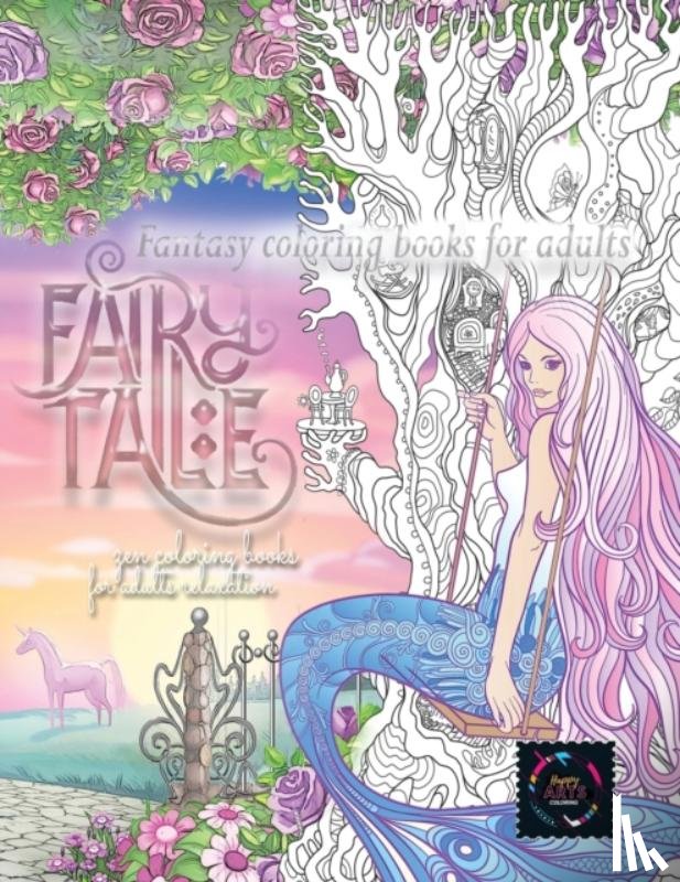 Coloring, Happy Arts - Fairy tale fantasy coloring books for adults