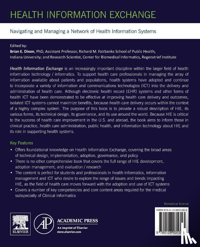  - Health Information Exchange: Navigating and Managing a Network of Health Information Systems