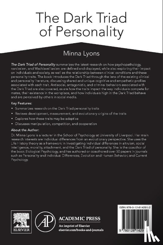 Lyons, Minna (School of Psychology - The Dark Triad of Personality