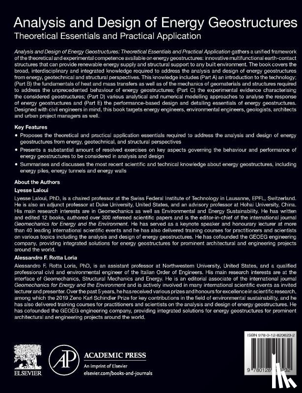 Laloui, Lyesse (Professor at the Swiss Federal Institute of Technology in Lausanne, Rotta Loria, Alessandro F. (Assistant Professor - Analysis and Design of Energy Geostructures