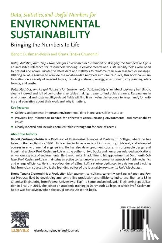 Cushman-Roisin, Benoit (Professor of Engineering Sciences, Cremonini, Bruna Tanaka (Consultant - Data, Statistics, and Useful Numbers for Environmental Sustainability