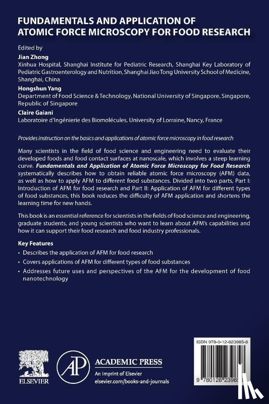  - Fundamentals and Application of Atomic Force Microscopy for Food Research