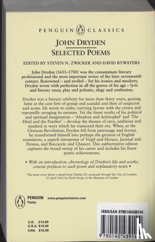 Dryden, John - Selected Poems