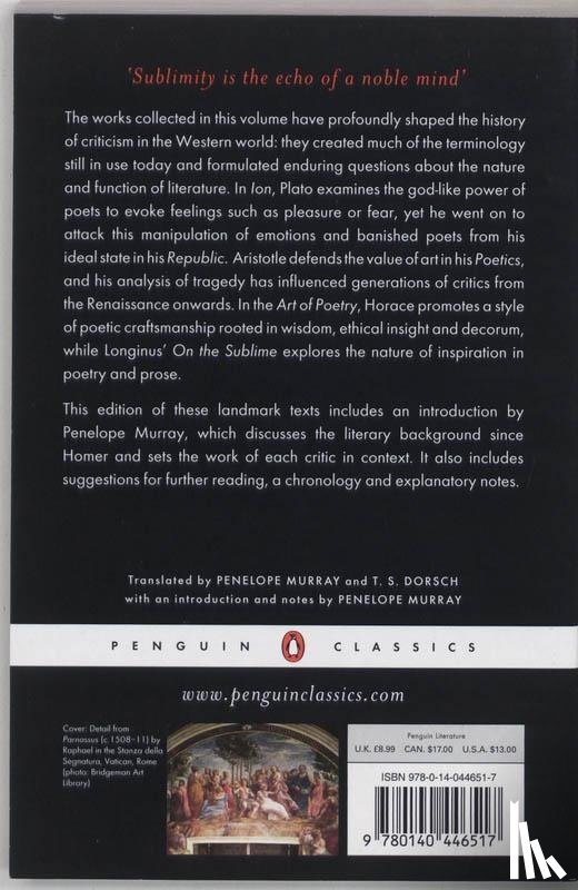  - Classical Literary Criticism