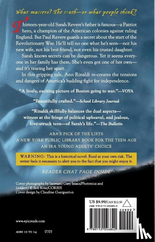 Ann Rinaldi - Secret of Sarah Revere