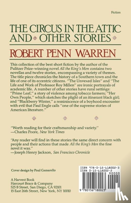 Warren, Robert Penn, Warren, Lenoard Ed., Warren, Lenoard Ed - The Circus in the Attic