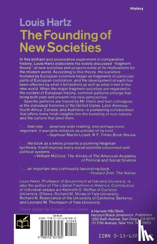Hartz, Louis - The Founding of New Societies