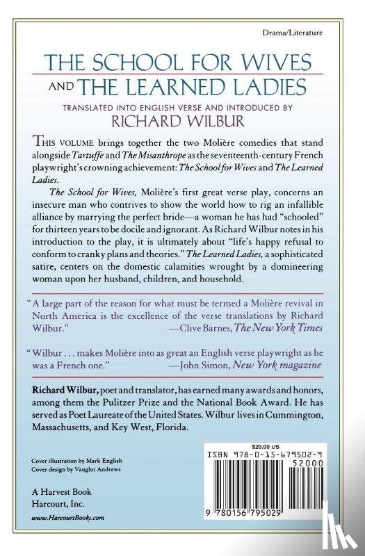 Moliere - The School for Wives and the Learned Ladies, by Moliere