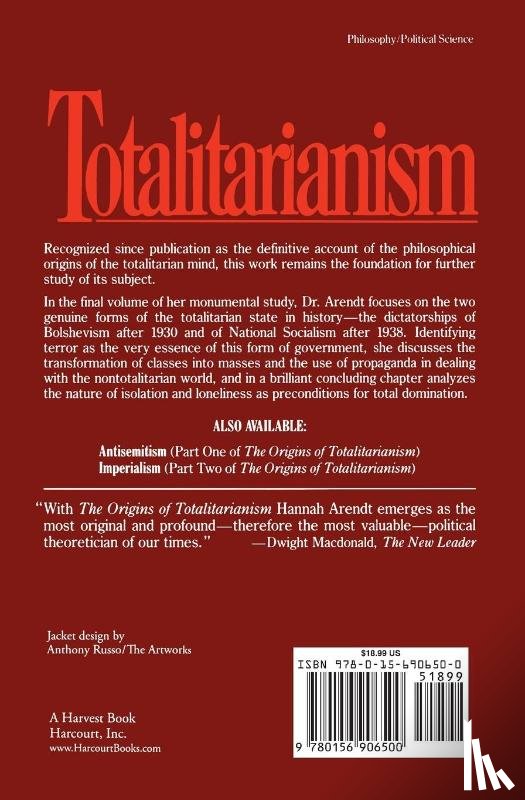 Arendt, Hannah - Totalitarianism