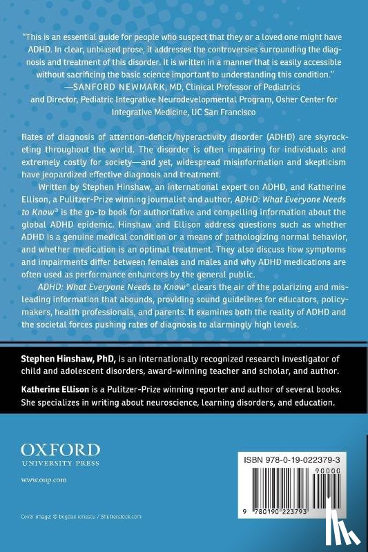 Hinshaw, Stephen P. (Professor, Ellison, Katherine (Pulitzer-prize winning reporter and author - ADHD