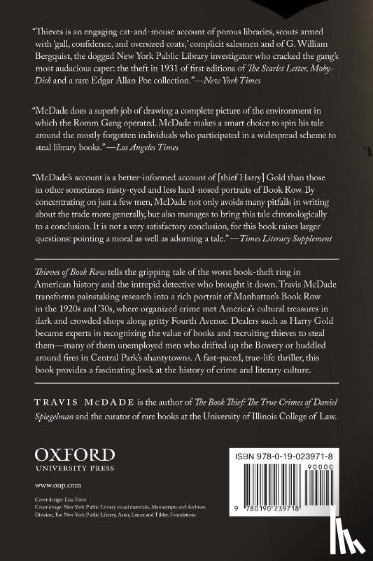McDade, Travis (Associate professor of library administration and curator of law rare books - Thieves of Book Row