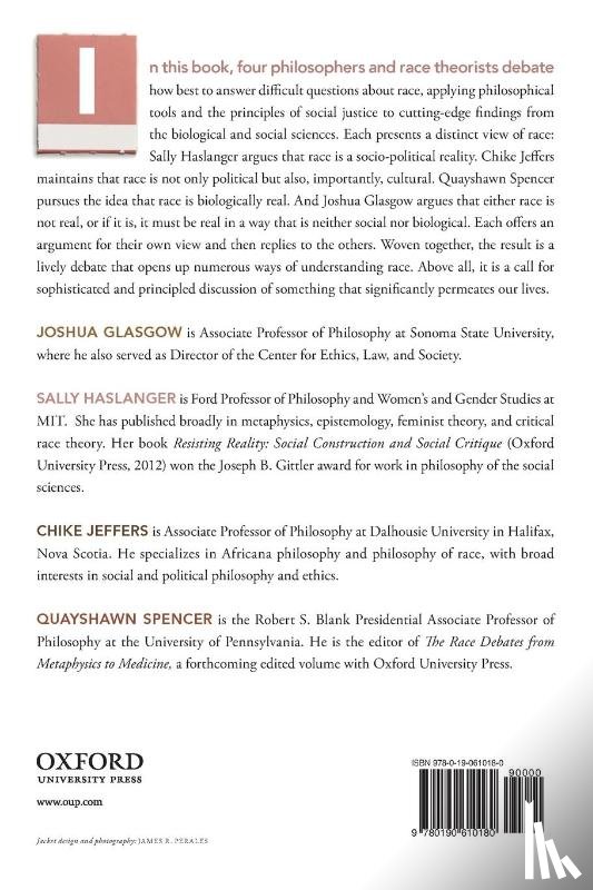 Glasgow, Joshua (Robert S. Blank Presidential Associate Professor of Philosophy, Haslanger, Sally (Professor, Jeffers, Chike (Associate Professor, Spencer, Quayshawn (Assistant Professor - What Is Race?