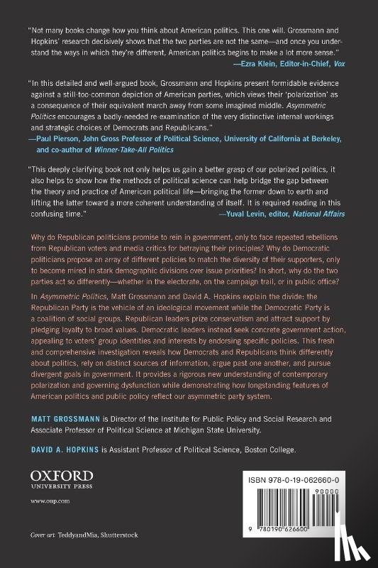 Grossman, Matt (Associate Professor of Political Science, Hopkins, David A. (Assistant Professor of Political Science - Asymmetric Politics