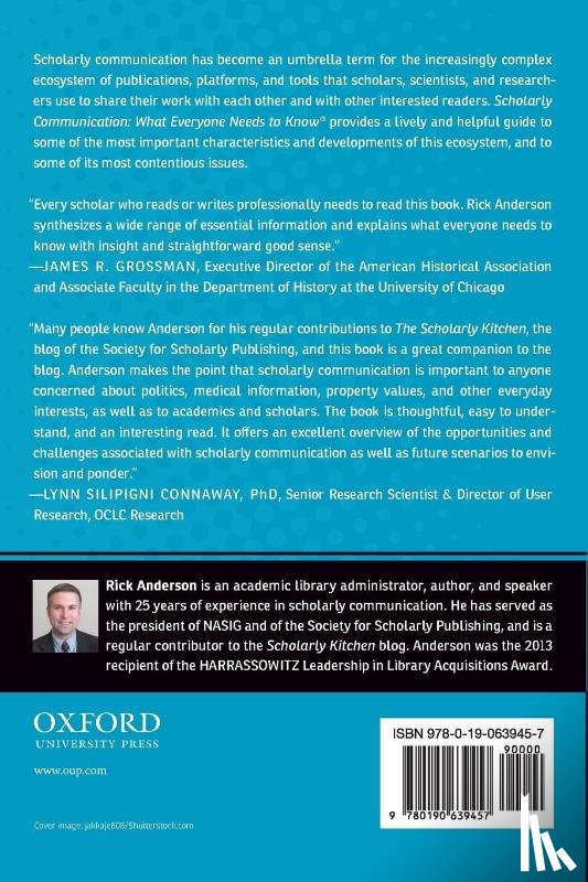 Anderson, Rick (Associate Dean for Collections and Scholarly Communications - Scholarly Communication