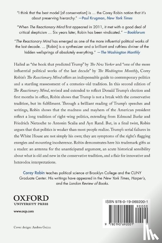 Robin, Corey (Professor of Political Science - The Reactionary Mind