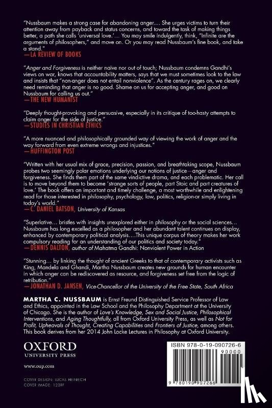 Nussbaum, Martha C. (Ernst Freund Distinguished Service Professor of Law and Ethics - Anger and Forgiveness