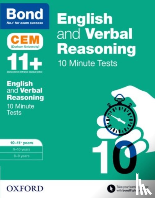 Hughes, Michellejoy, Bond 11+ - Bond 11+: English & Verbal Reasoning: CEM 10 Minute Tests: Ready for the 2025 Cambridge Select Insight exam