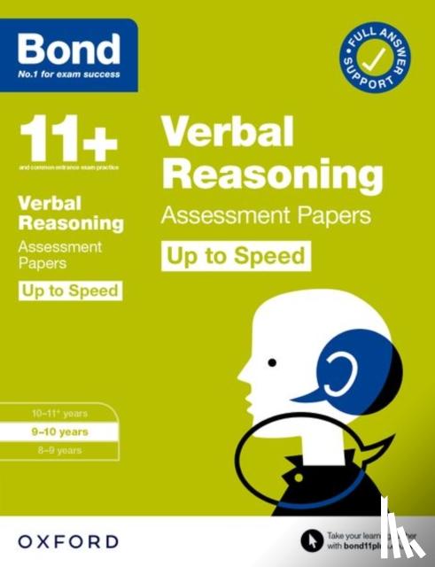 Down, Frances, Bond 11+ - Bond 11+: Bond 11+ Verbal Reasoning Up to Speed Assessment Papers with Answer Support 9-10 Years