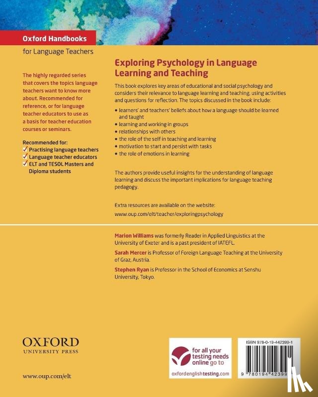 Williams, Marion, Mercer, Sarah, Ryan, Stephen - Exploring Psychology in Language Learning and Teaching