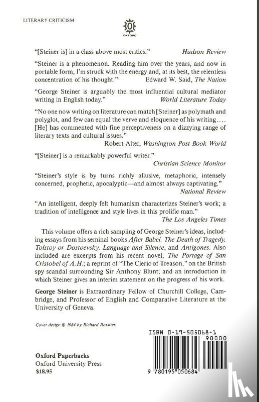 Steiner, George (Professor of English and Comparative Literature - George Steiner