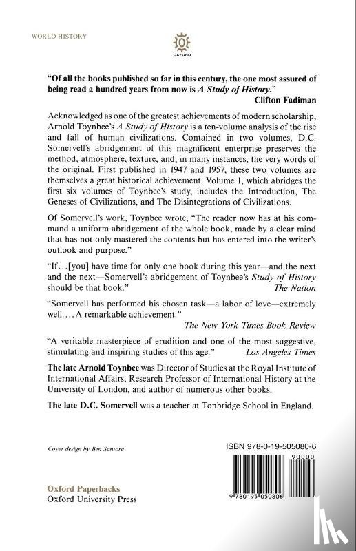 Toynbee, Arnold J. - A Study of History: Volume I: Abridgement of Volumes I-VI