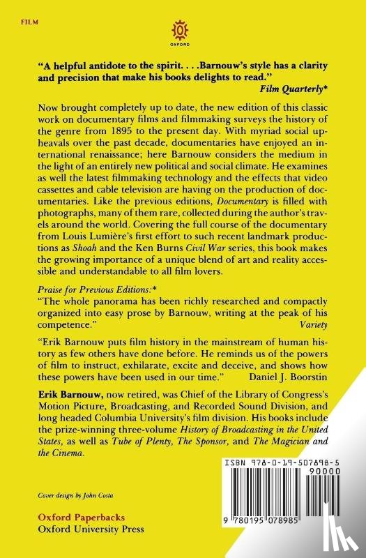 Barnouw, Erik (Professor Emeritus of Dramatic Arts - Documentary