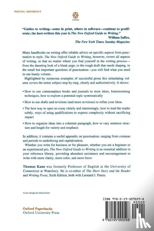 Kane, Thomas S. (former Professor of English - The New Oxford Guide to Writing