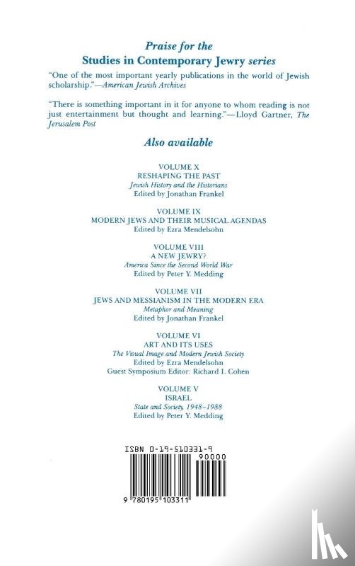  - Studies in Contemporary Jewry: XI: Values, Interests, and Identity