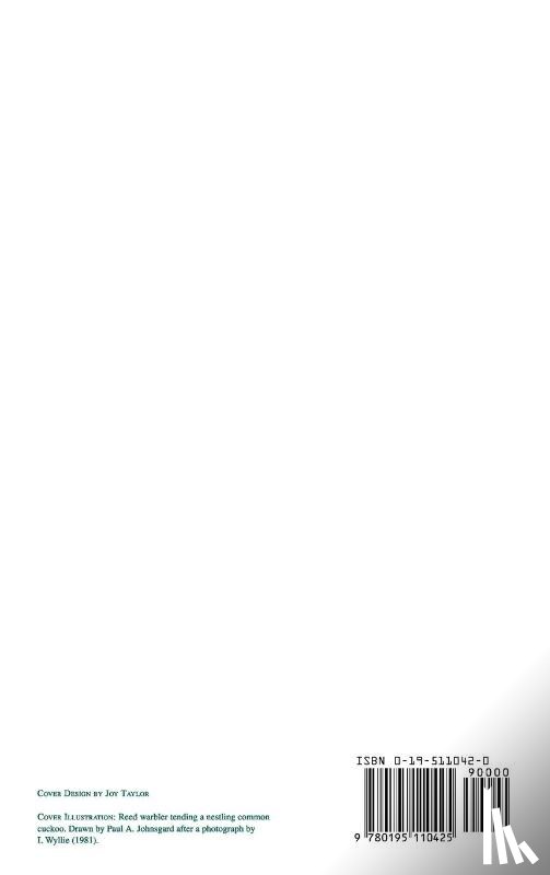 Johnsgard, Paul A. (Foundation Professor of Biological Sciences - The Avian Brood Parasites