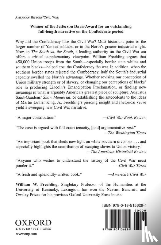 Freehling, William W. (Professor of History and Otis A. Singletary Chair in Humanities - The South Vs. The South