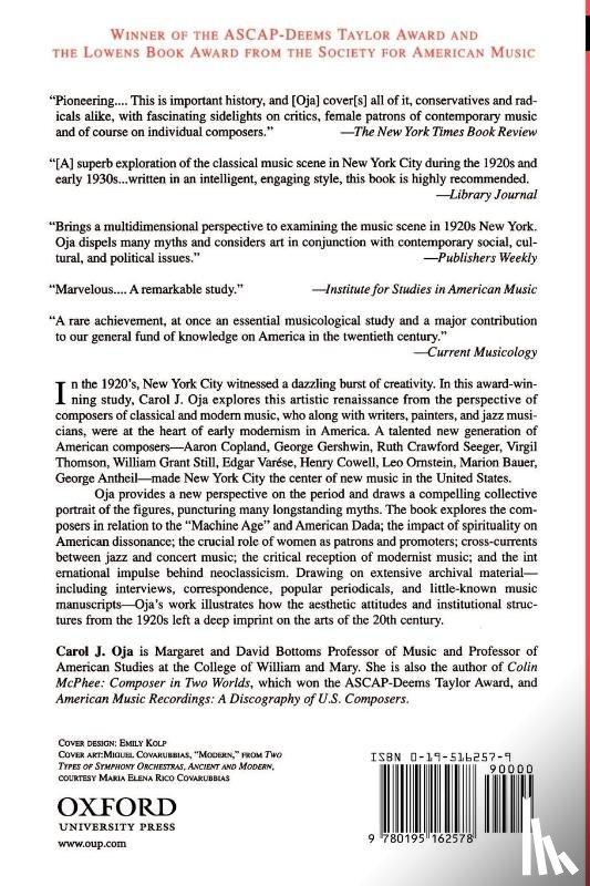 Oja, Carol J. (Margaret and David Bottoms Professor of Music and American Studies - Making Music Modern